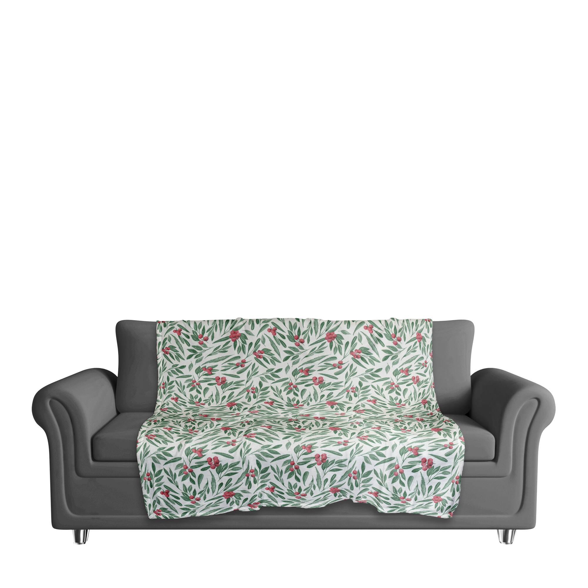 Holly Berries 50x60 Coral Fleece Blanket